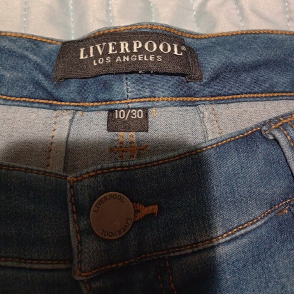 Liverpool Denim Skirt Waist Size10 Length 30